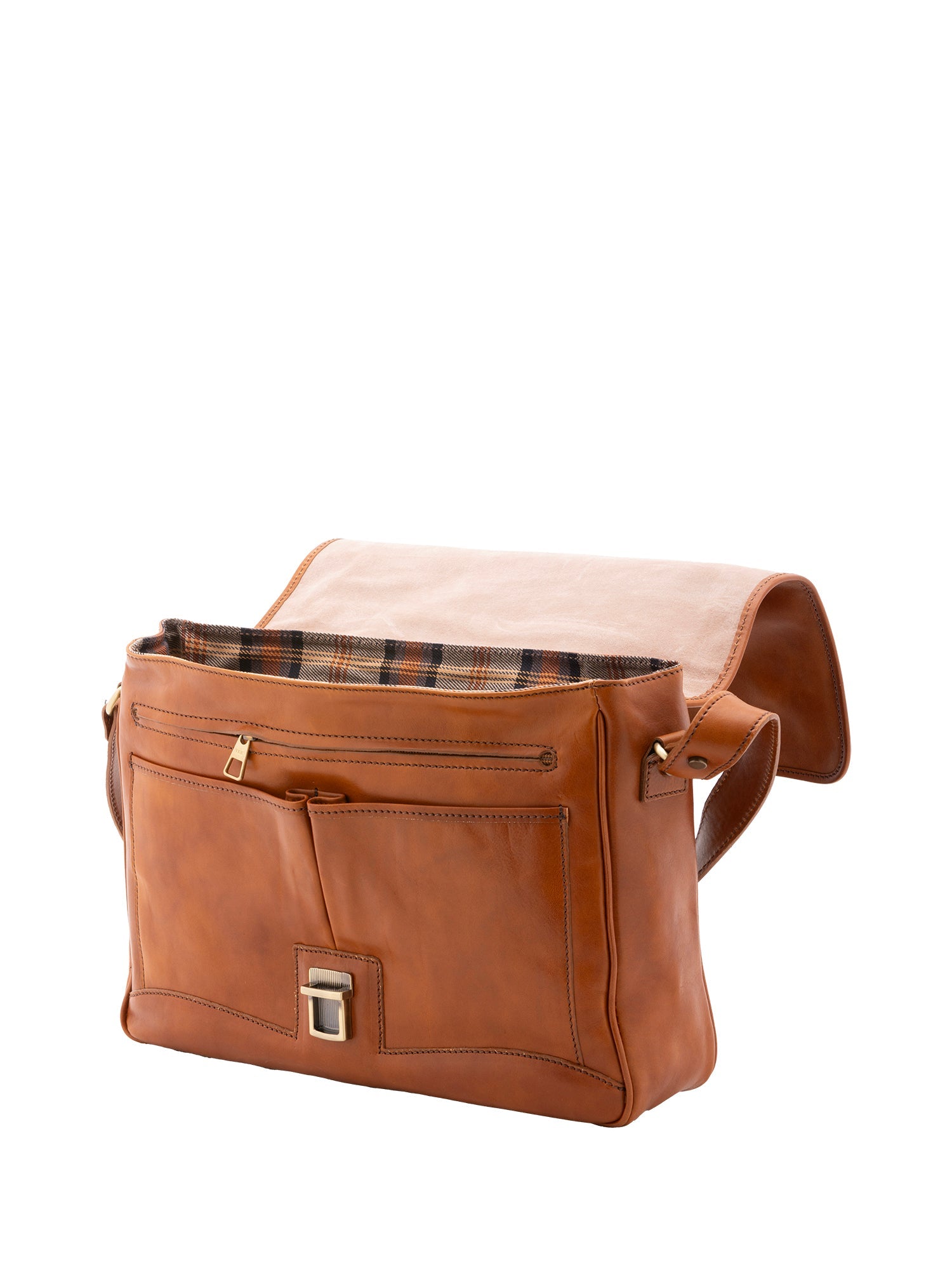 Unisex Handbag In Genuine Leather Made in Italy 40x30x9 cm